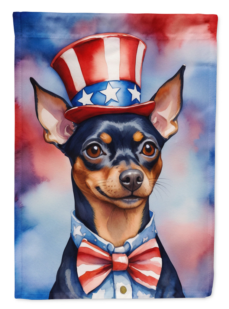 Glamorous Pups : Miniature Pinscher Patriotic American Garden Flag
