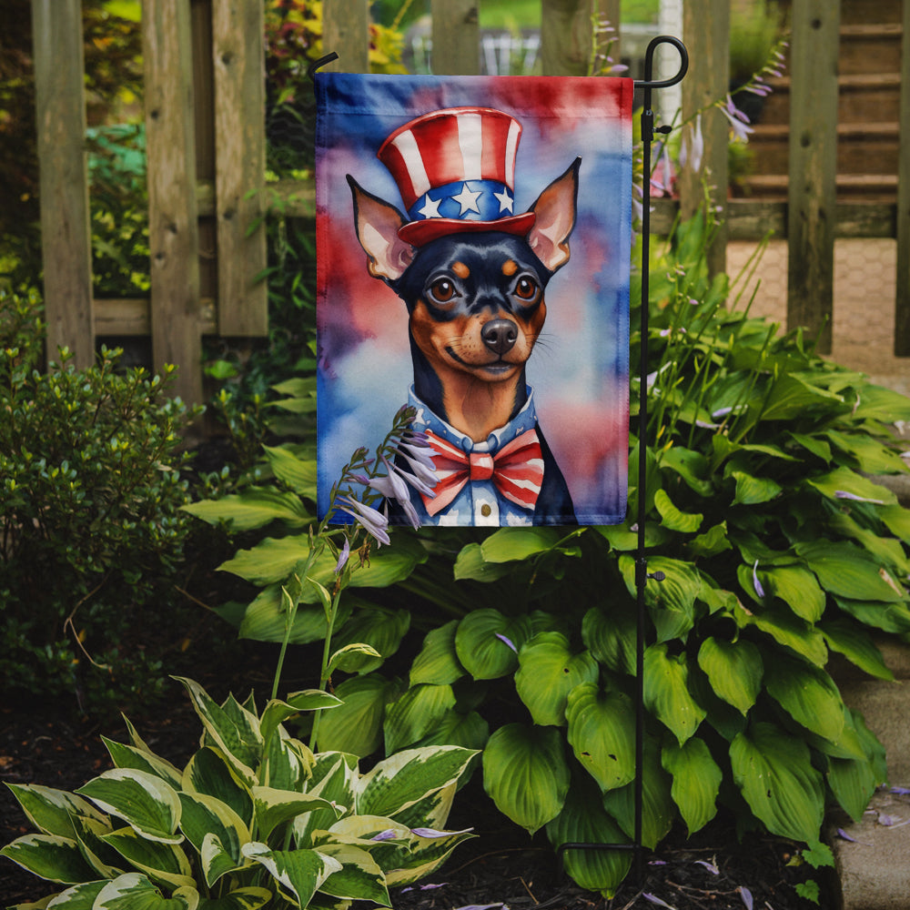 Glamorous Pups : Miniature Pinscher Patriotic American Garden Flag