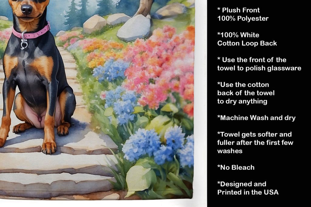 Glamorous Pups : Miniature Pinscher Spring Path Kitchen Towel