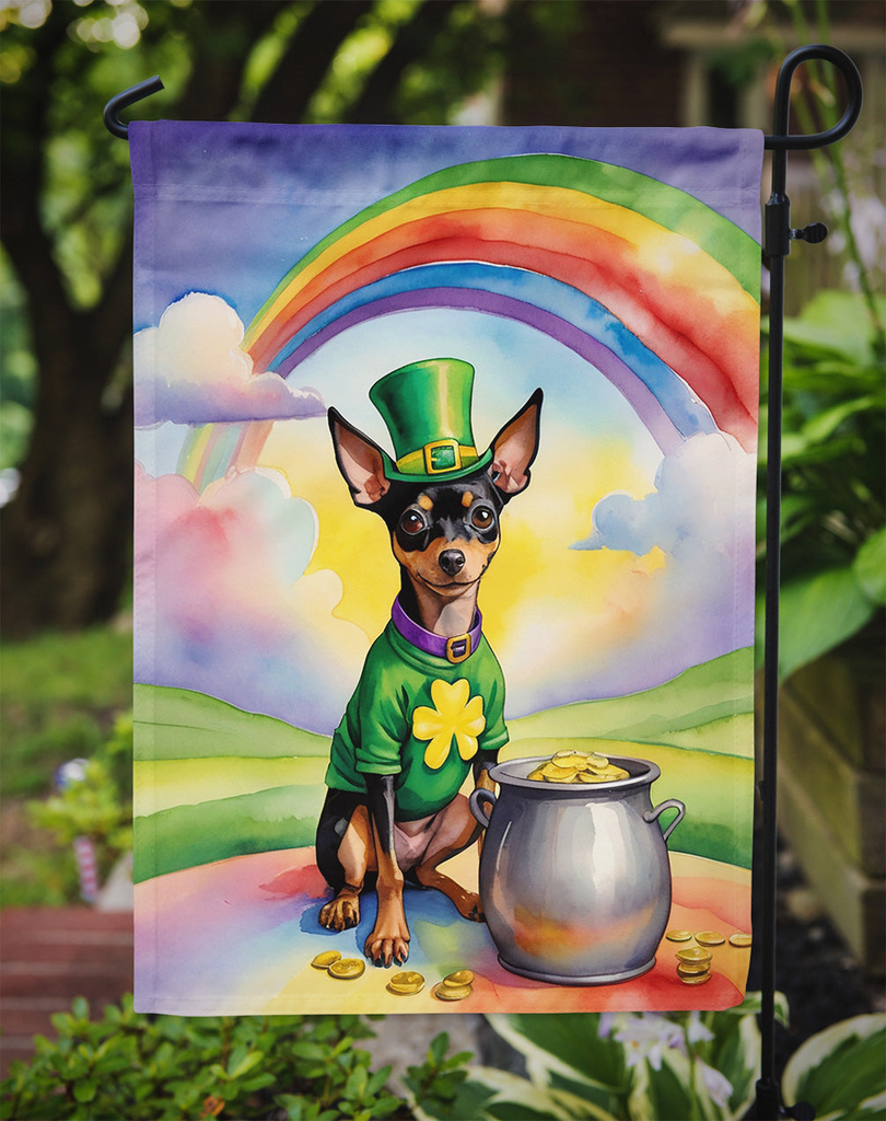 Glamorous Pups : Miniature Pinscher St Patrick's Day Garden Flag
