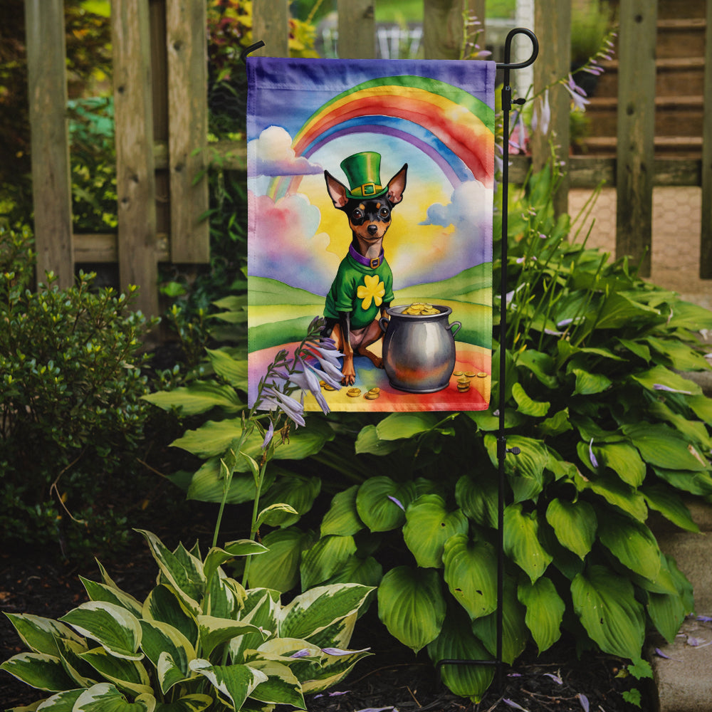 Glamorous Pups : Miniature Pinscher St Patrick's Day Garden Flag