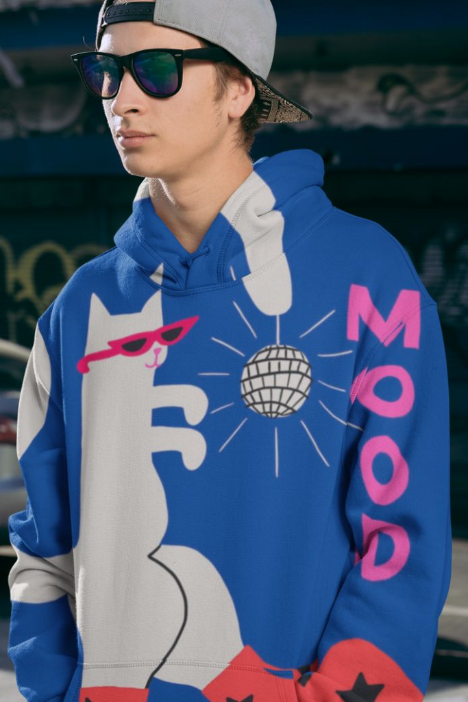 Glamorous Pups : Mood Cat Men Sublimation Hoodie