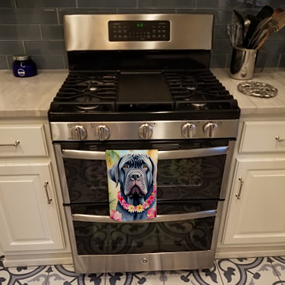 Glamorous Pups : Neapolitan Mastiff Luau Kitchen Towel