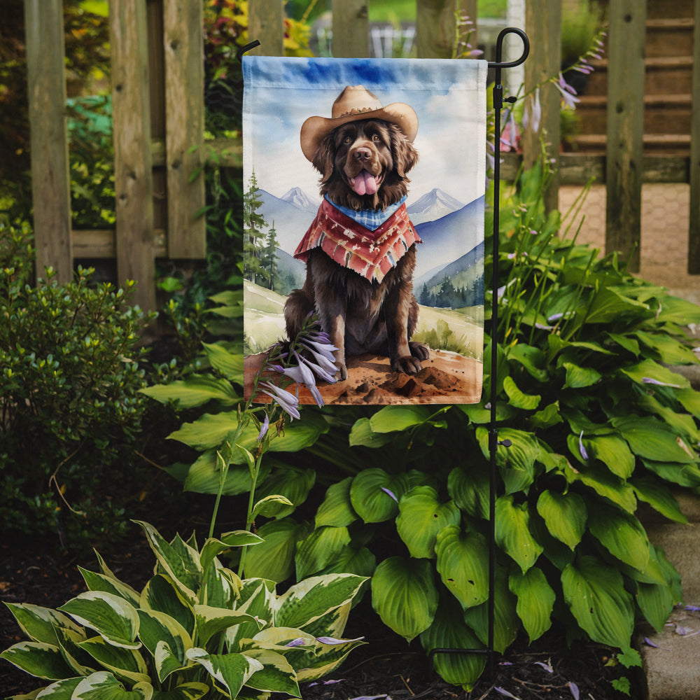 Glamorous Pups : Newfoundland Cowboy Welcome Garden Flag