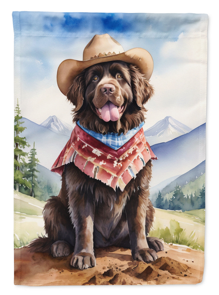 Glamorous Pups : Newfoundland Cowboy Welcome Garden Flag