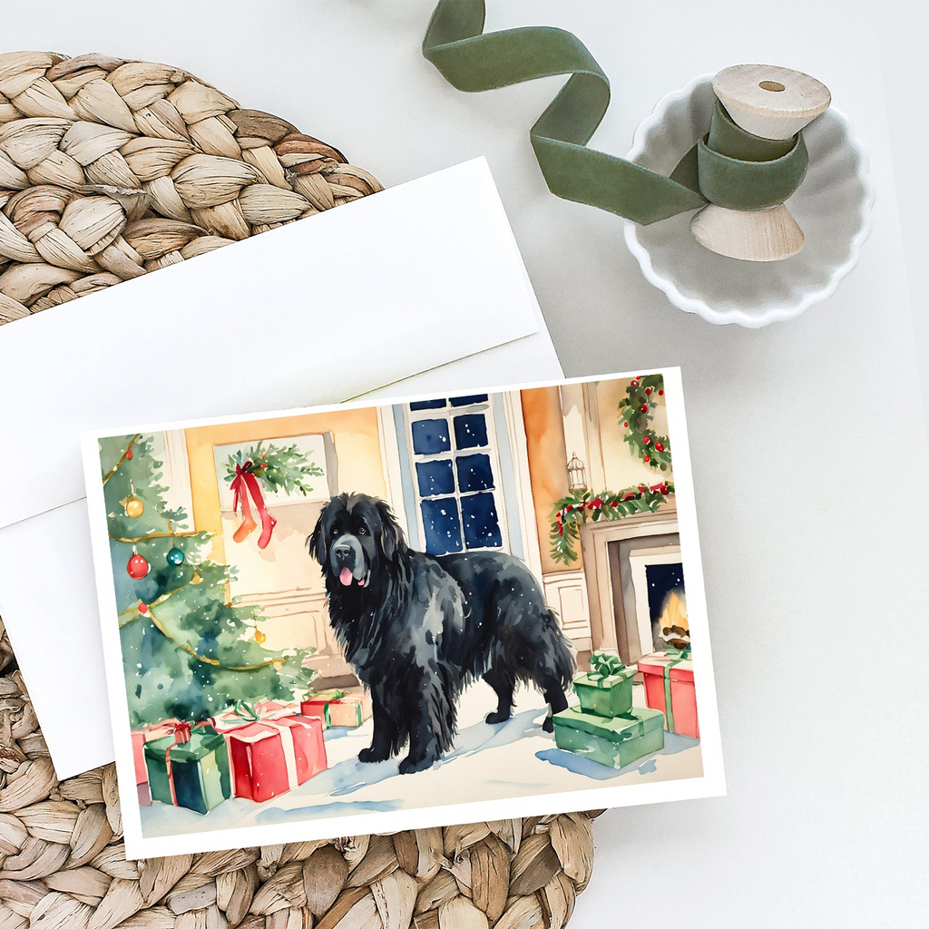 Glamorous Pups : Newfoundland Cozy Christmas Greeting Cards Pack of 8
