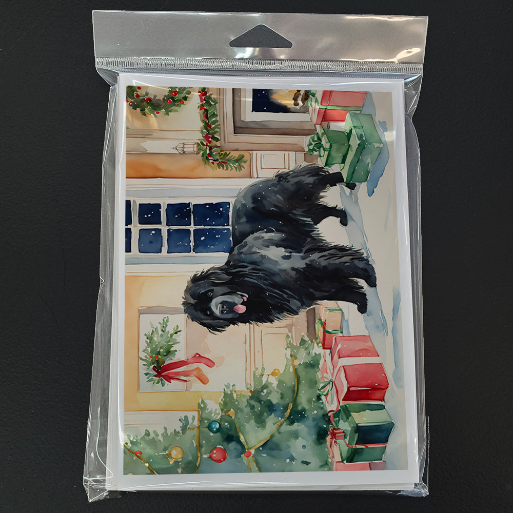 Glamorous Pups : Newfoundland Cozy Christmas Greeting Cards Pack of 8