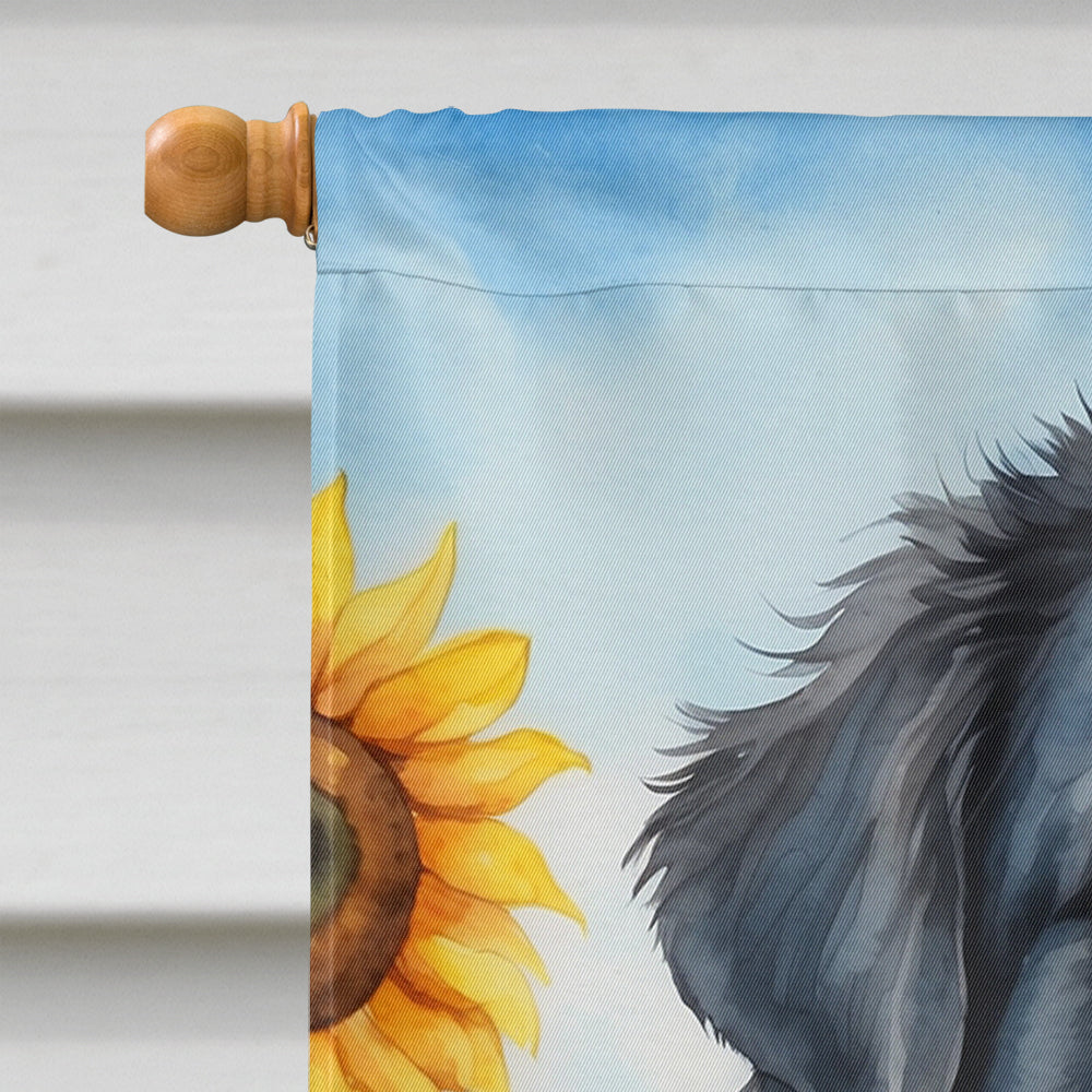 Glamorous Pups : Newfoundland in Sunflowers House Flag