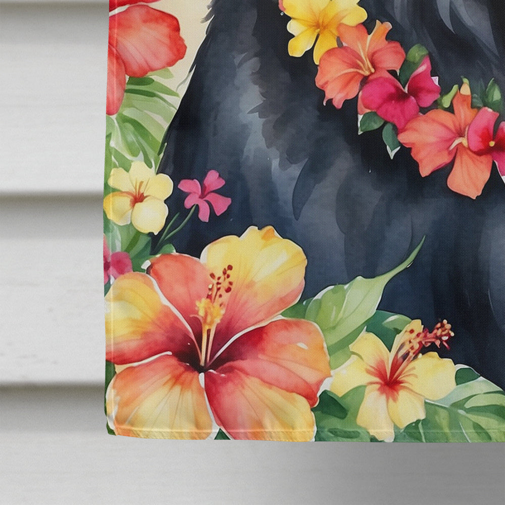 Glamorous Pups : Newfoundland Luau House Flag