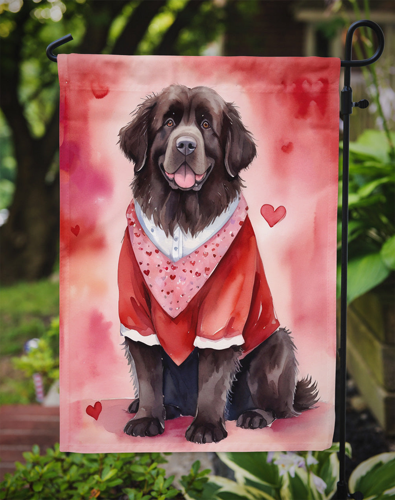 Glamorous Pups : Newfoundland My Valentine Garden Flag