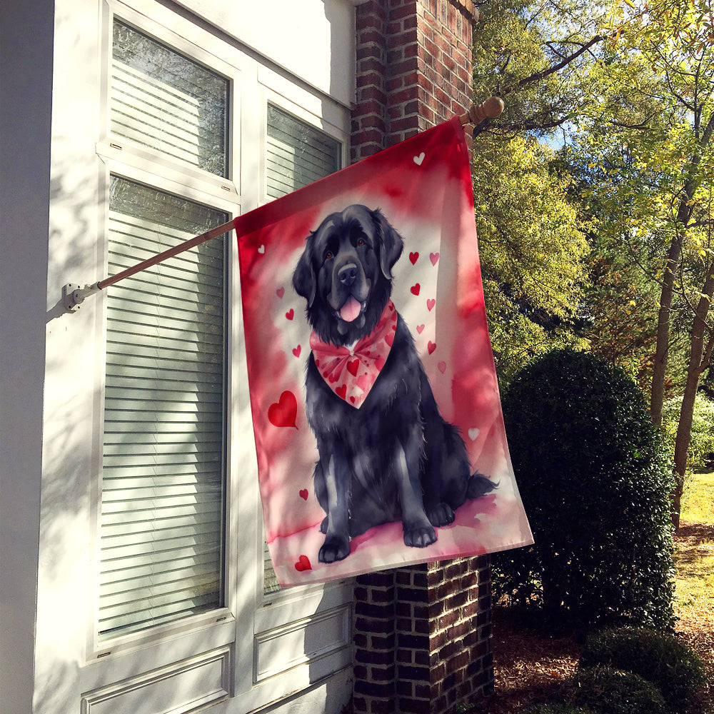 Glamorous Pups : Newfoundland My Valentine House Flag