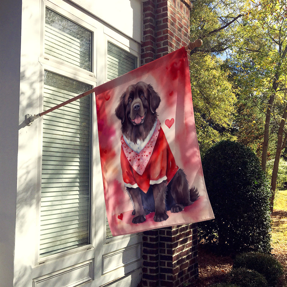 Glamorous Pups : Newfoundland My Valentine House Flag