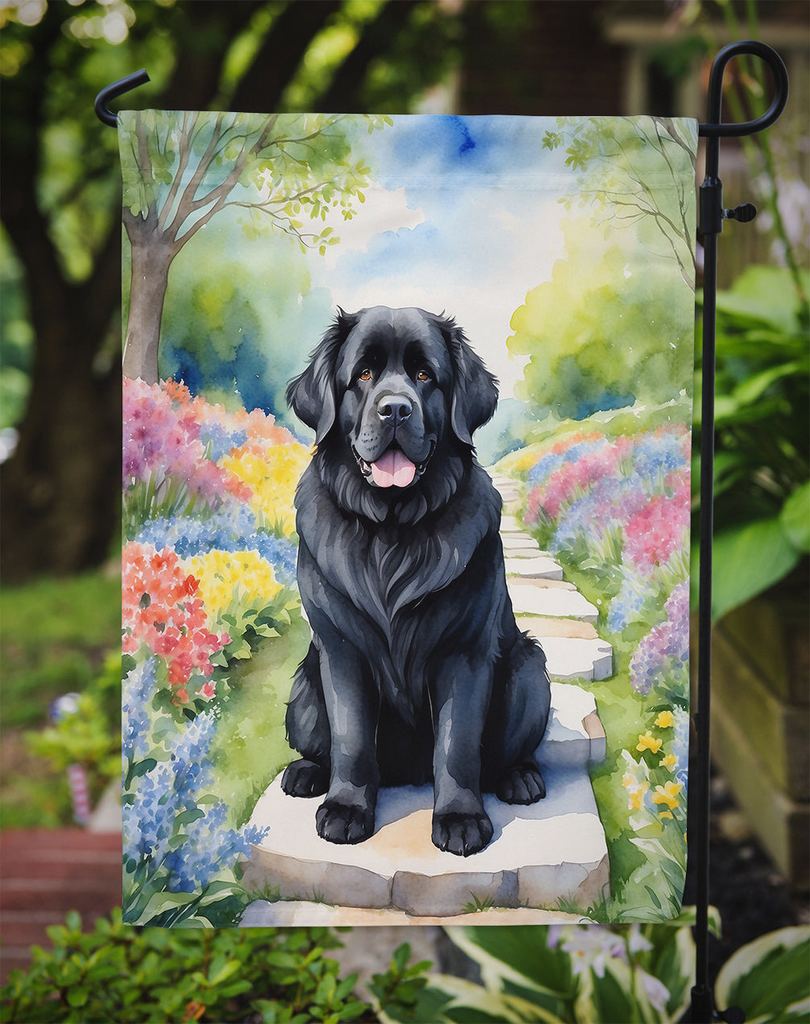 Glamorous Pups : Newfoundland Spring Path Garden Flag