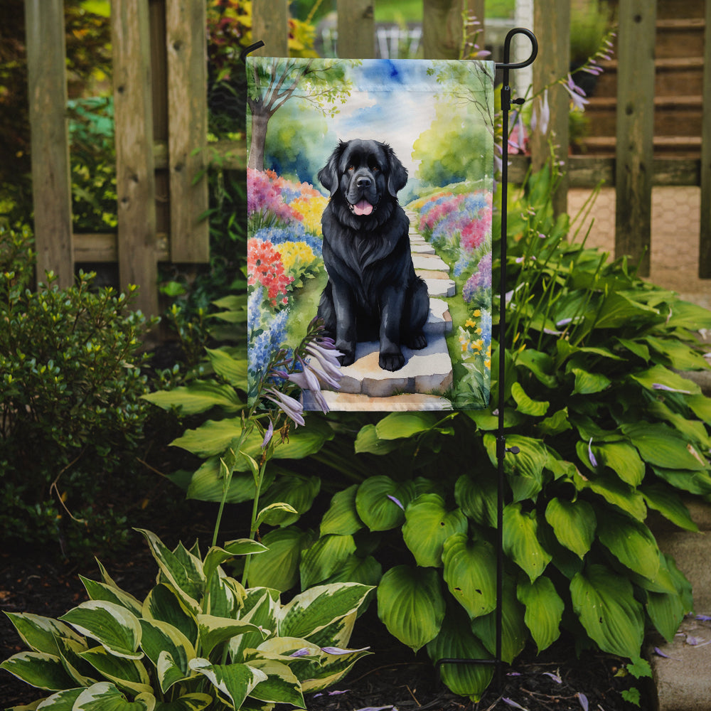 Glamorous Pups : Newfoundland Spring Path Garden Flag