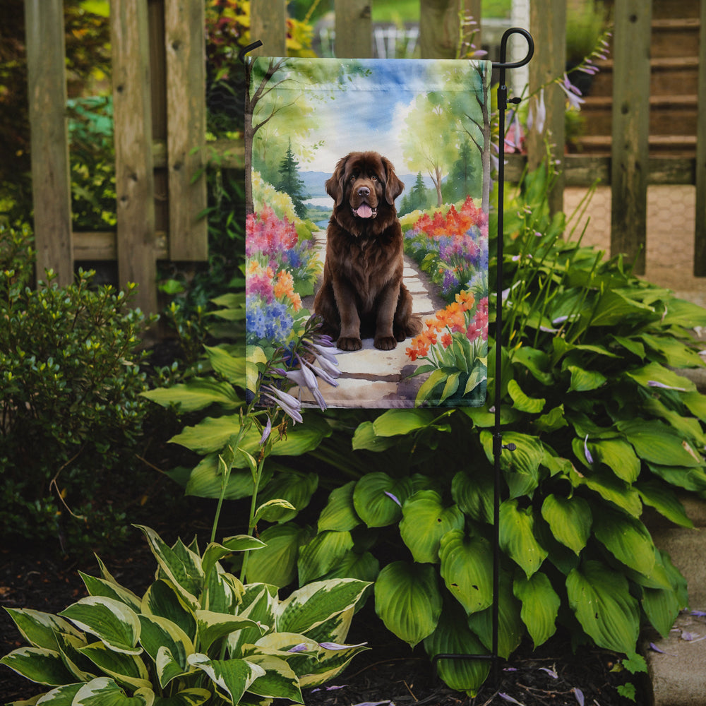 Glamorous Pups : Newfoundland Spring Path Garden Flag