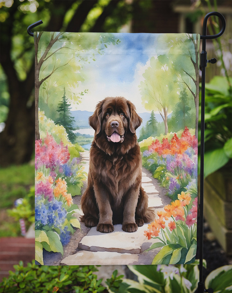 Glamorous Pups : Newfoundland Spring Path Garden Flag