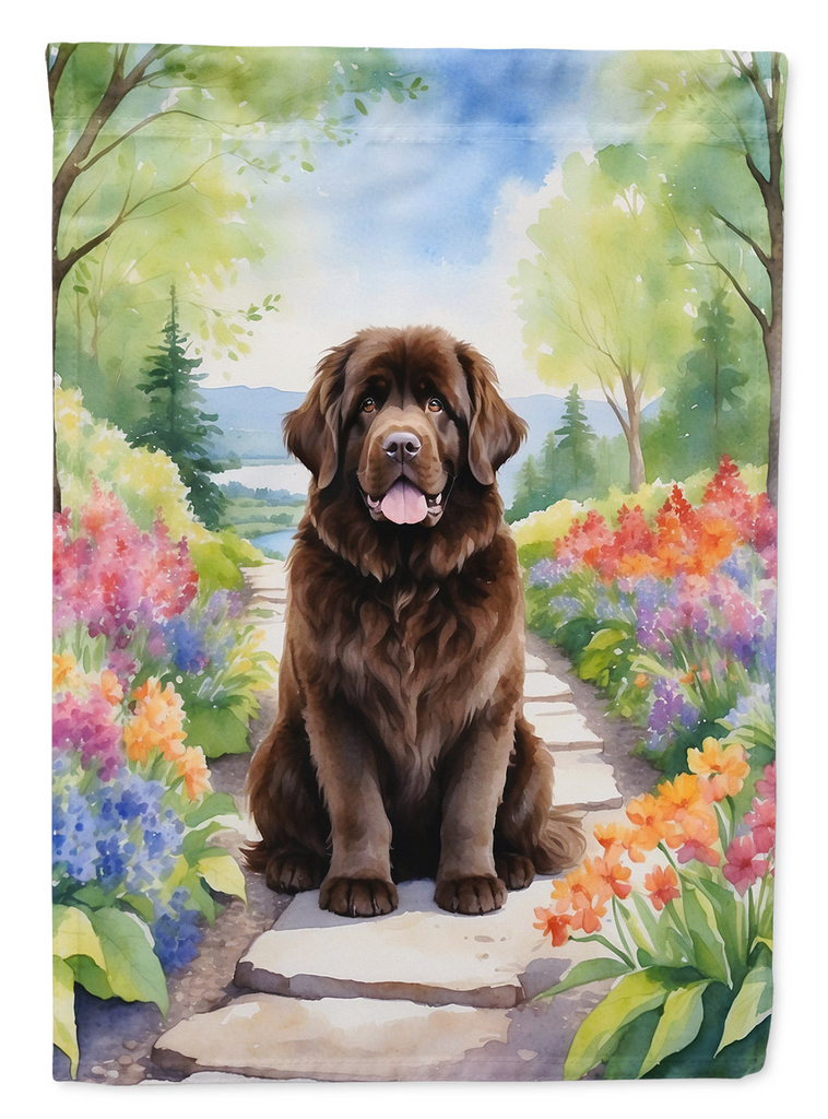 Glamorous Pups : Newfoundland Spring Path Garden Flag