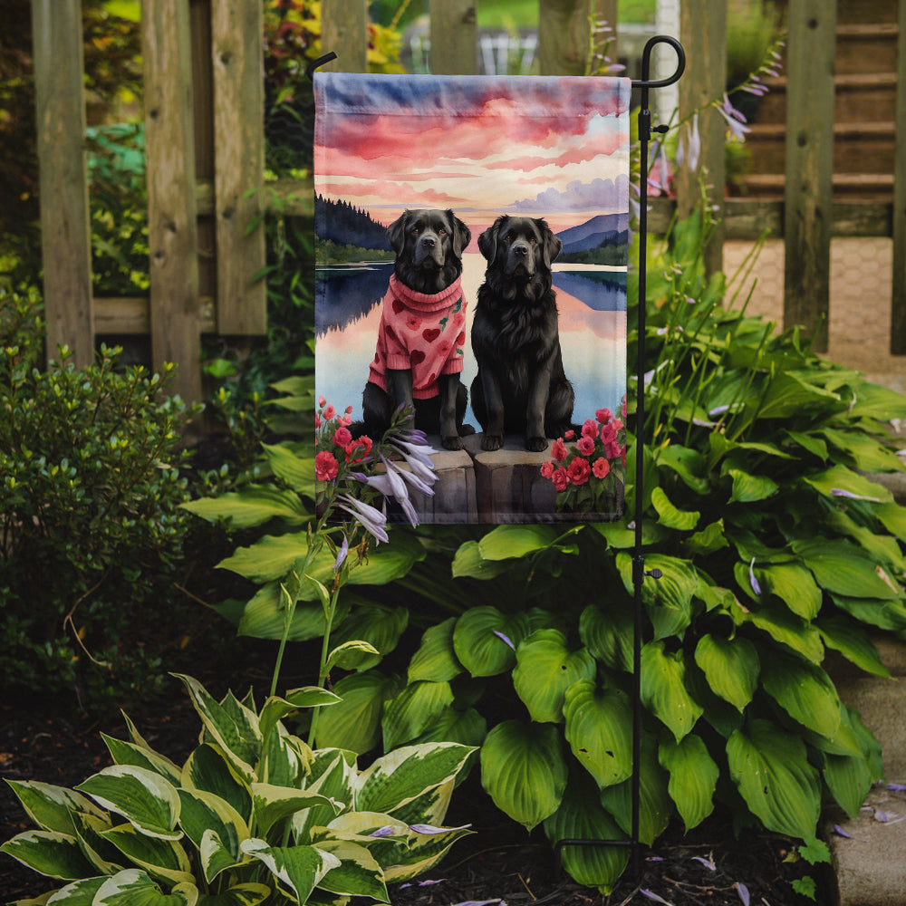 Glamorous Pups : Newfoundland Two Hearts Garden Flag