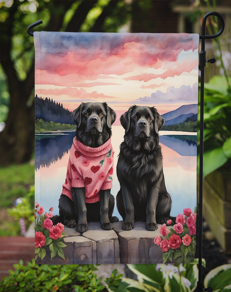 Glamorous Pups : Newfoundland Two Hearts Garden Flag