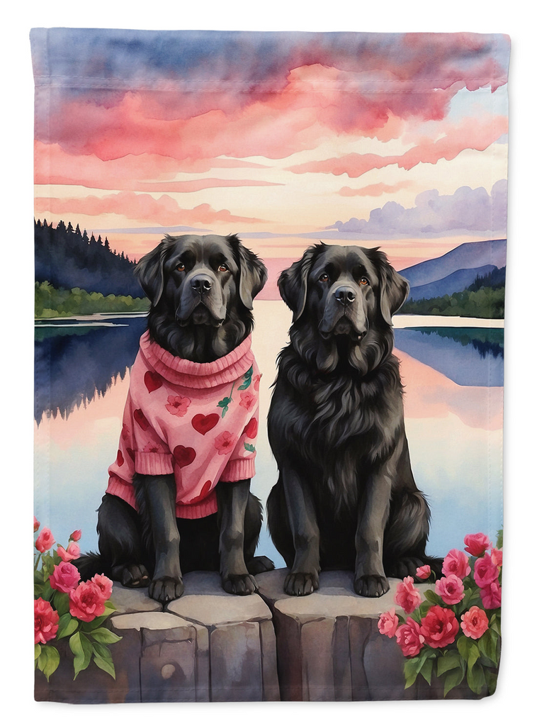 Glamorous Pups : Newfoundland Two Hearts Garden Flag