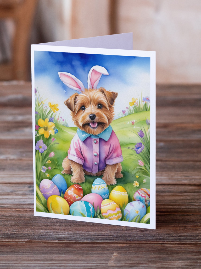 Glamorous Pups : Norfolk Terrier Easter Egg Hunt Greeting Cards Pack of 8