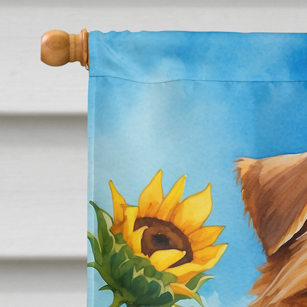 Glamorous Pups : Norfolk Terrier in Sunflowers House Flag