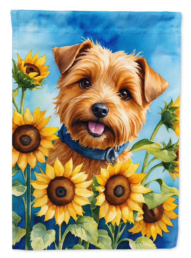 Glamorous Pups : Norfolk Terrier in Sunflowers House Flag
