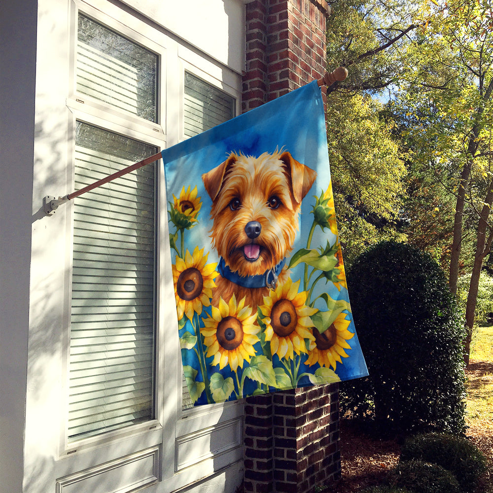 Glamorous Pups : Norfolk Terrier in Sunflowers House Flag