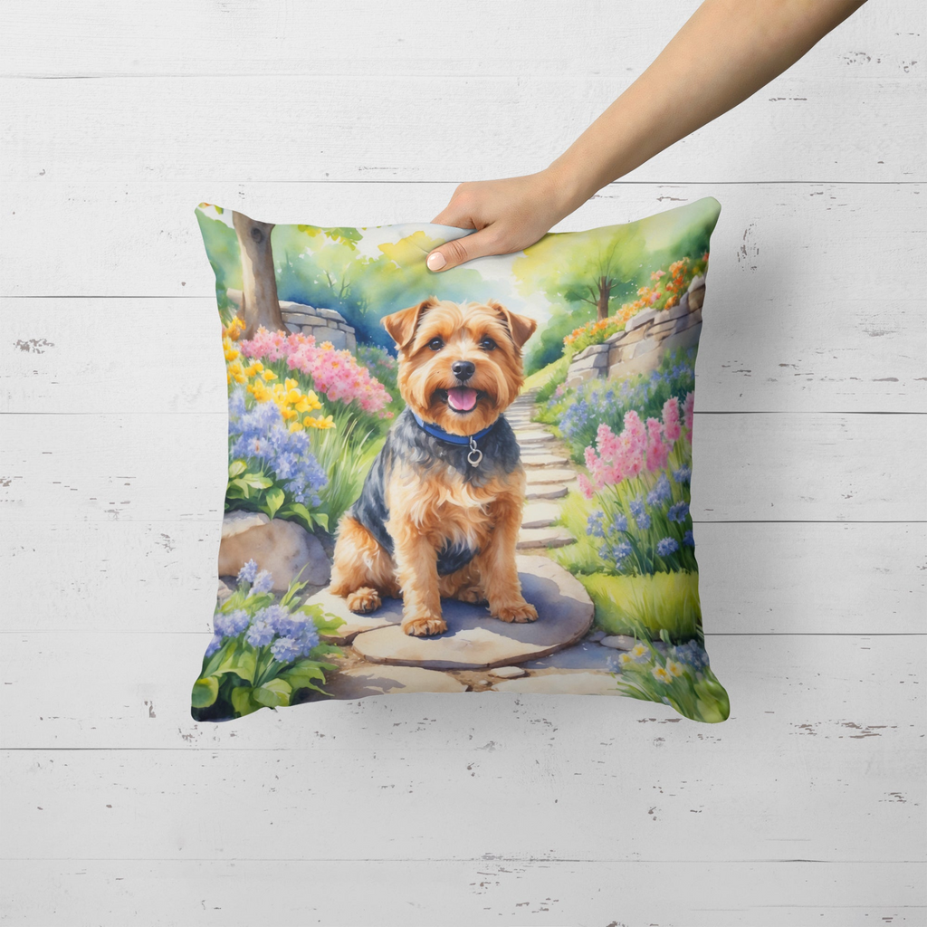 Glamorous Pups : Norfolk Terrier Spring Path Throw Pillow