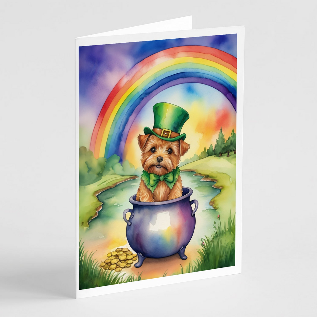 Glamorous Pups : Norfolk Terrier St Patrick's Day Greeting Cards Pack of 8