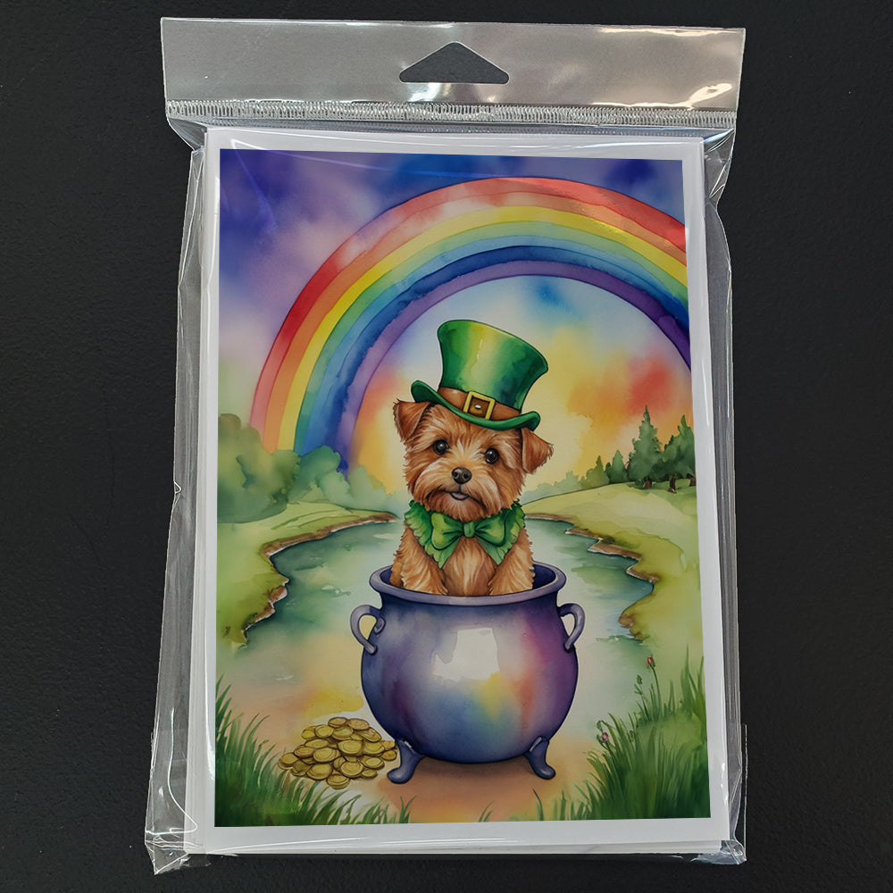 Glamorous Pups : Norfolk Terrier St Patrick's Day Greeting Cards Pack of 8