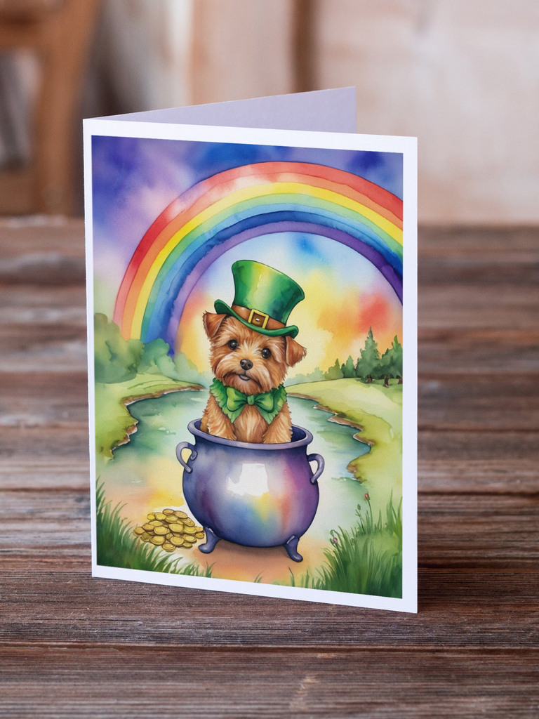 Glamorous Pups : Norfolk Terrier St Patrick's Day Greeting Cards Pack of 8