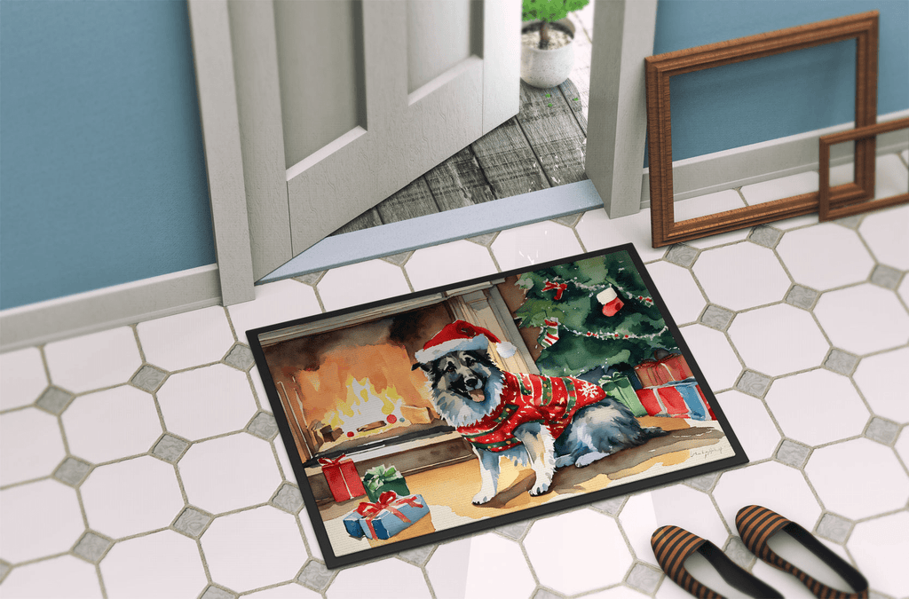 Glamorous Pups : Norwegian Elkhound Cozy Christmas Doormat