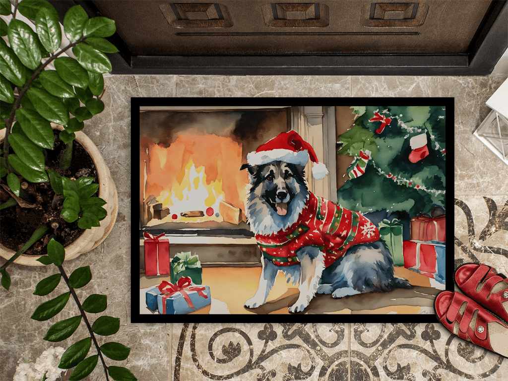 Glamorous Pups : Norwegian Elkhound Cozy Christmas Doormat