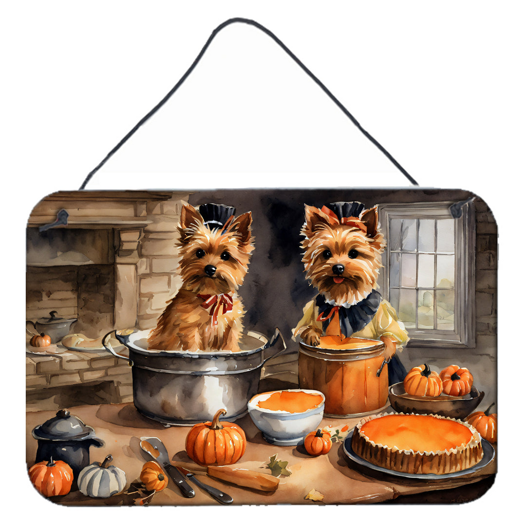Glamorous Pups : Norwich Terrier Fall Kitchen Pumpkins Wall or Door Hanging Prints