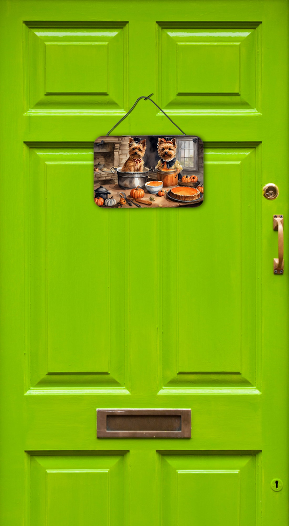Glamorous Pups : Norwich Terrier Fall Kitchen Pumpkins Wall or Door Hanging Prints