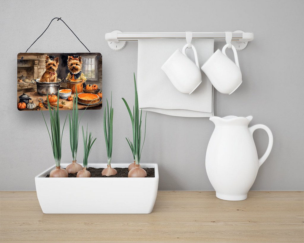 Glamorous Pups : Norwich Terrier Fall Kitchen Pumpkins Wall or Door Hanging Prints