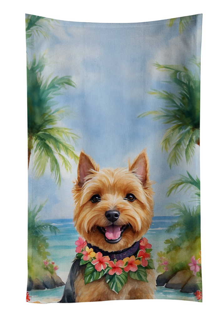 Glamorous Pups : Norwich Terrier Luau Kitchen Towel