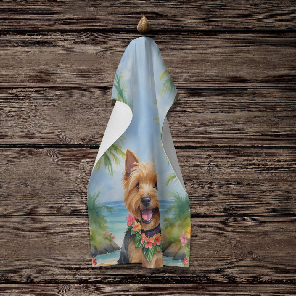 Glamorous Pups : Norwich Terrier Luau Kitchen Towel