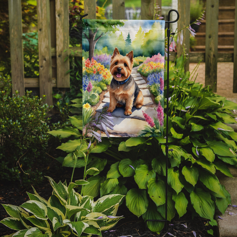 Glamorous Pups : Norwich Terrier Spring Path Garden Flag