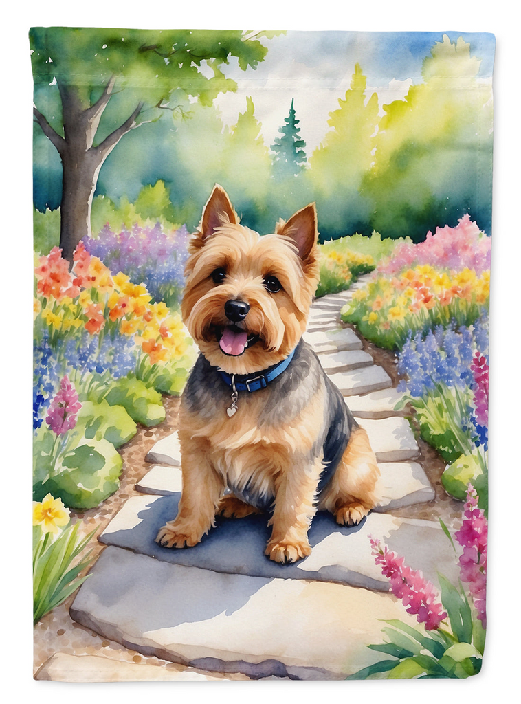 Glamorous Pups : Norwich Terrier Spring Path Garden Flag