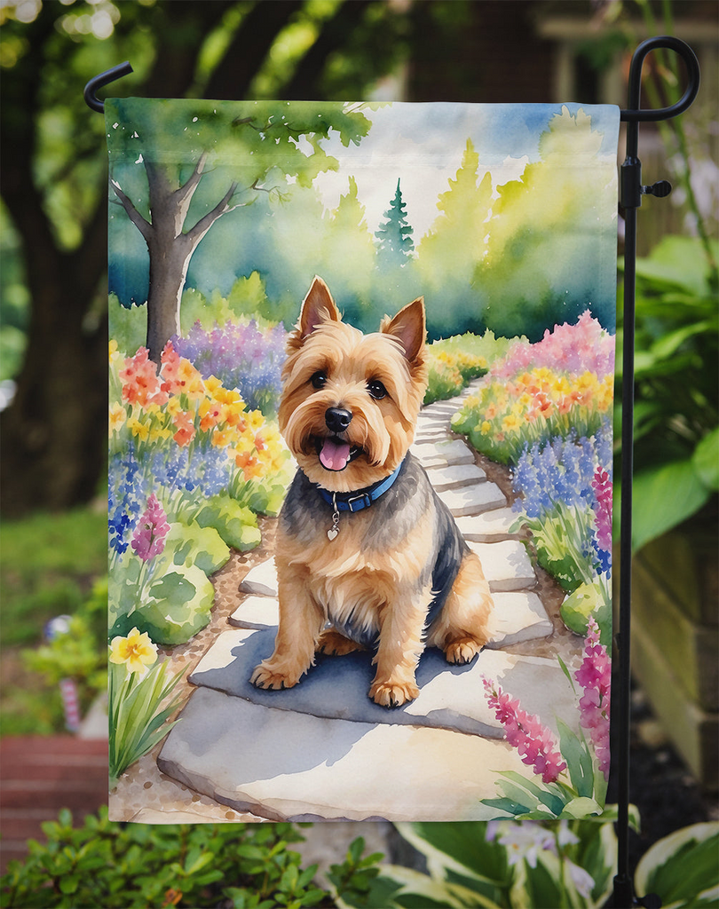 Glamorous Pups : Norwich Terrier Spring Path Garden Flag