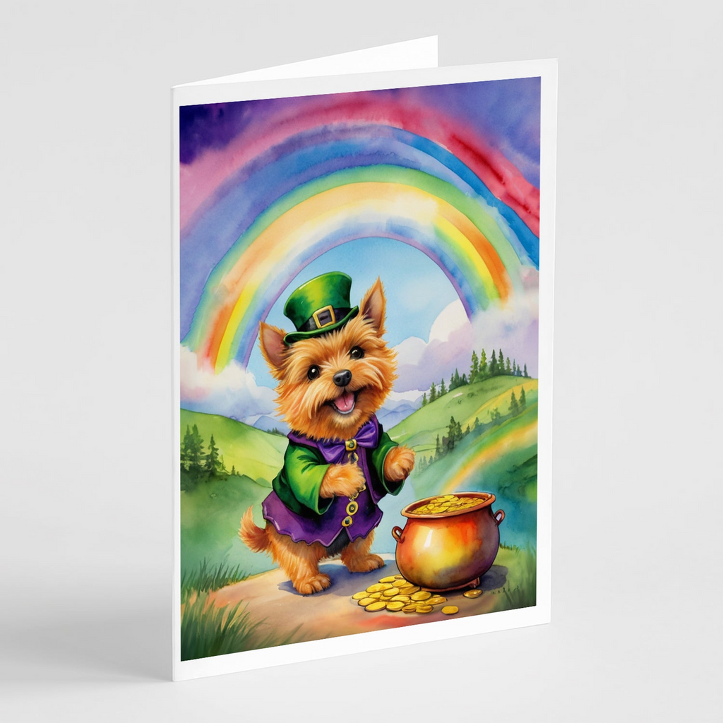 Glamorous Pups : Norwich Terrier St Patrick's Day Greeting Cards Pack of 8