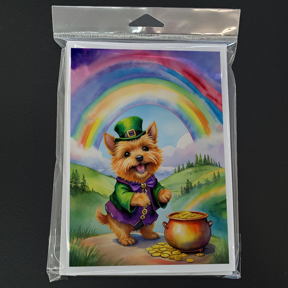 Glamorous Pups : Norwich Terrier St Patrick's Day Greeting Cards Pack of 8
