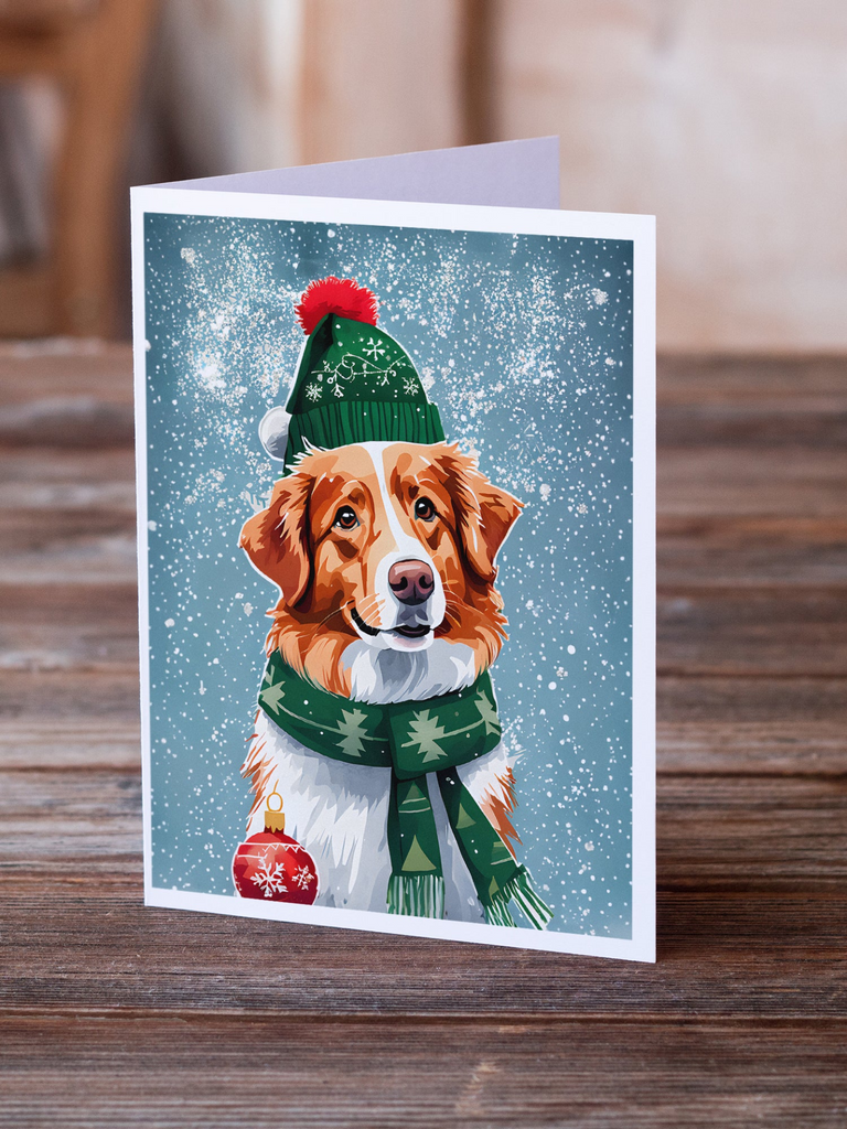 Glamorous Pups : Nova Scotia Duck Toller Christmas Greeting Cards Pack of 8