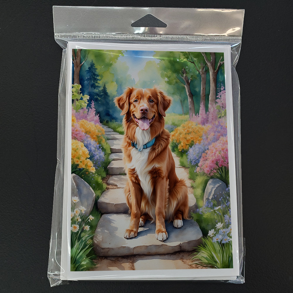 Glamorous Pups : Nova Scotia Duck Tolling Retriever Spring Path Greeting Cards Pack of 8