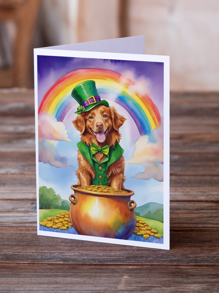 Glamorous Pups : Nova Scotia Duck Tolling Retriever St Patrick's Day Greeting Cards Pack of 8
