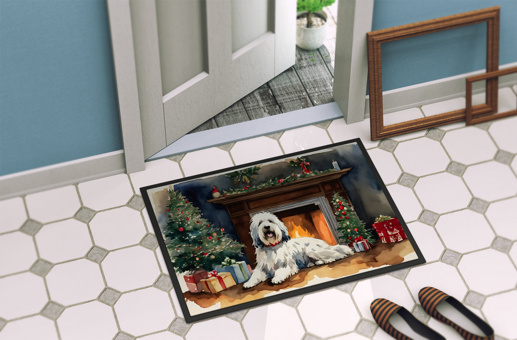 Glamorous Pups : Old English Sheepdog Cozy Christmas Doormat