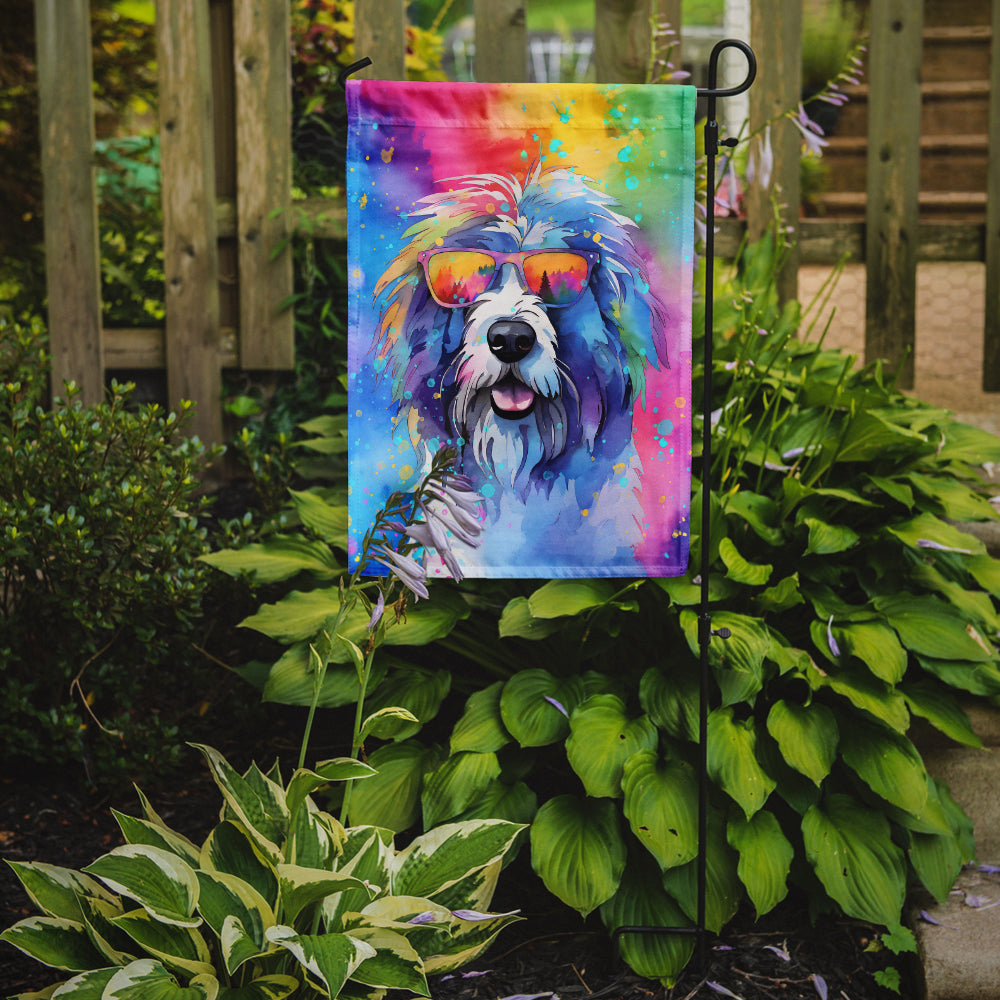 Glamorous Pups : Old English Sheepdog Hippie Dawg Garden Flag