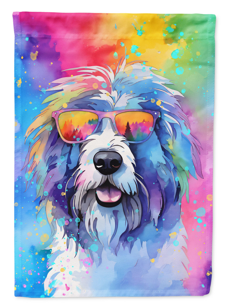 Glamorous Pups : Old English Sheepdog Hippie Dawg Garden Flag